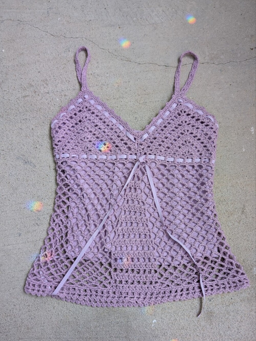 dELiA*s Lilac Precious Mayhem Crochet Camisole Top